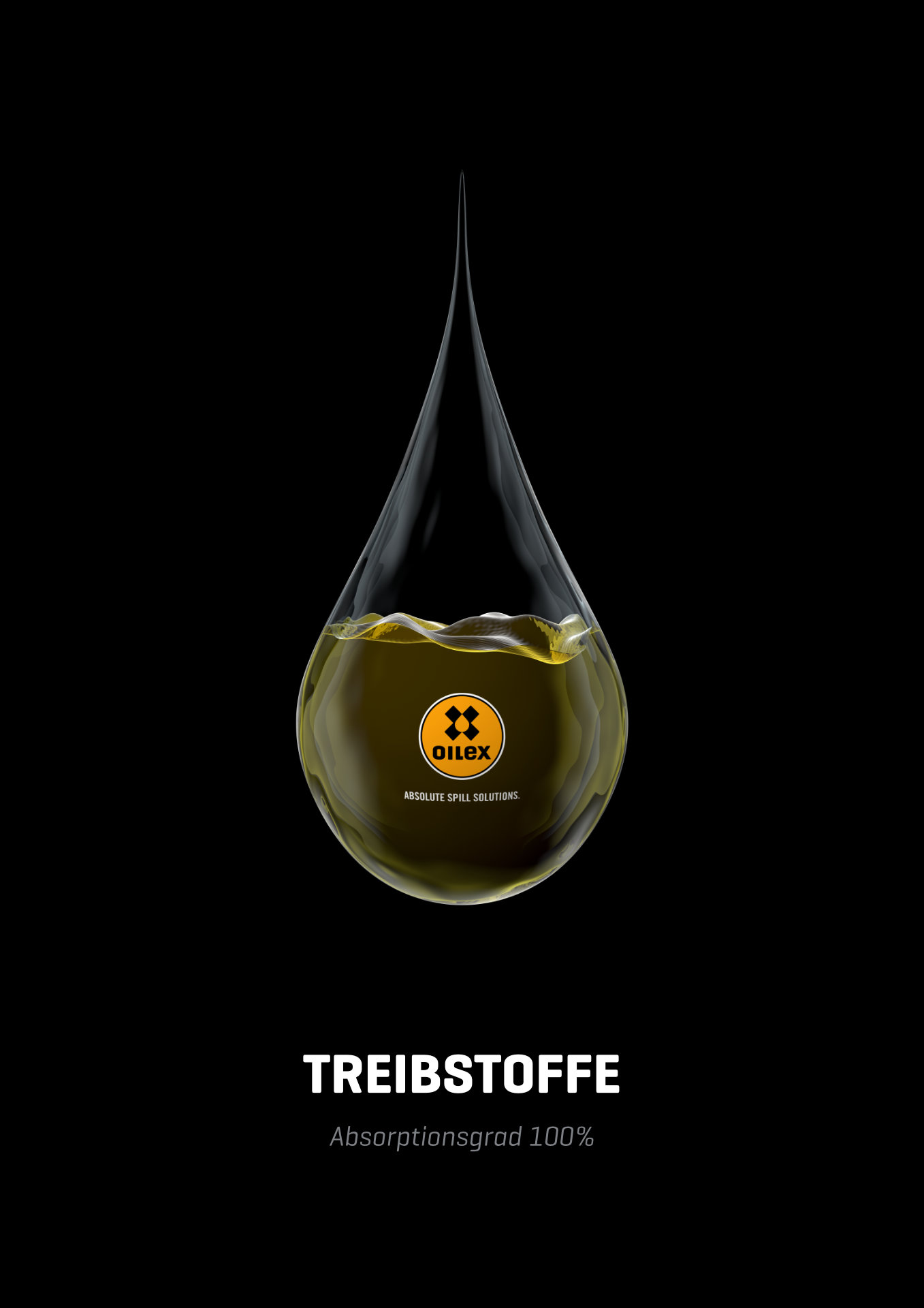 Grafikdesign einer Anzeige für die Firma Oilex. Motiv „Treibstoff“.
